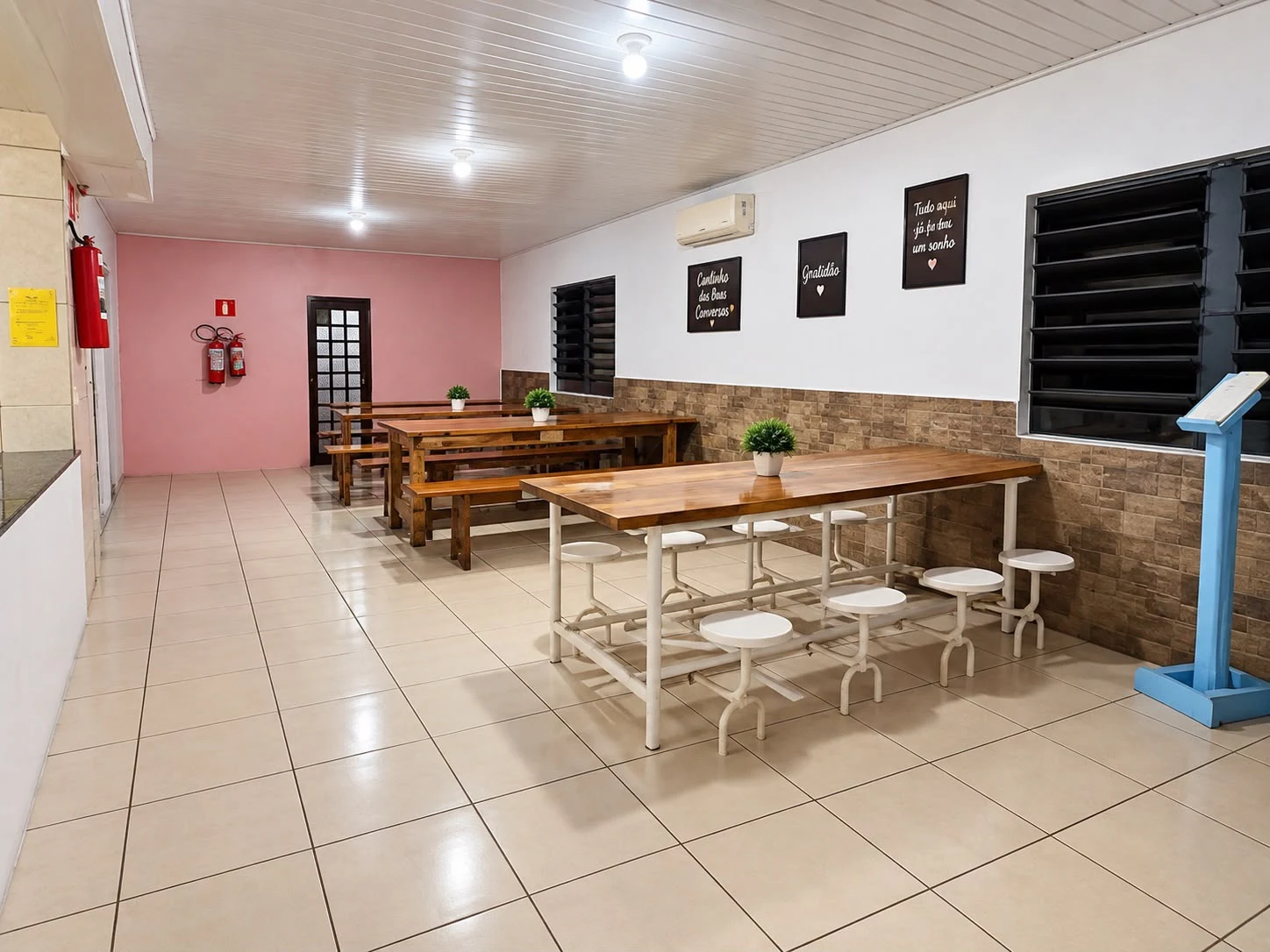 Sala de convivência da unidade feminina de Portão